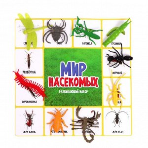 Набор фигурок животных с обучающими карточками «Мир насекомых»