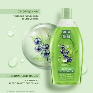 Чистая Линия гель для душа Пробуждающий для всей семьи на натуральной основе, смородина и ледниковая вода 750 мл