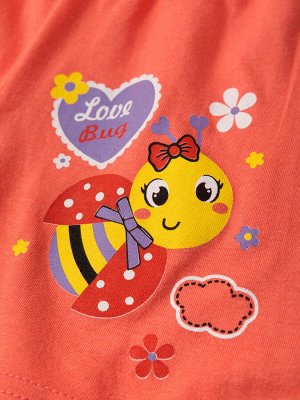 Шорты для девочек "Favorite bee", цвет Коралловый