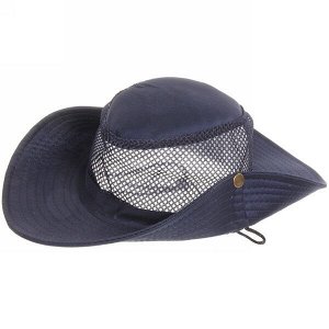 Шляпа мужская с клепками и сеткой "Cowboy", 58р, ширина полей 7,5см
