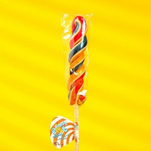 Леденцовая карамель на палочке, Candy Fox, «Спираль», фасовка 50 шт. 30 г