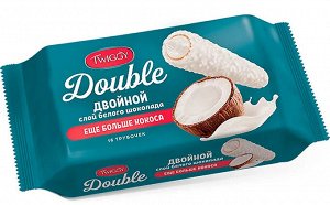 «Twiggy», трубочки вафельные Double с кокосом в белом шоколаде, 185 г