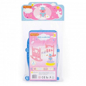Игрушка "Кроватка-качалка для кукол №2" 28,5х24,5х19,5см, 7 элементов, сборная, пластик, в пакете (Россия)
