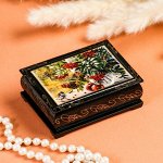 Шкатулка «Рябина на окне», 8*10 см, лаковая миниатюра