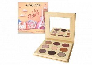 ALVIN D'OR ALF-09 Палетка теней д/век "Alvin D'or" "Париж, я люблю тебя"  A LA FRENCH, 9 в 1. 11,8г.