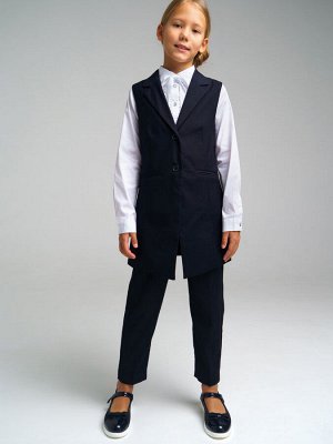 Комплект текстильный для девочек: жилет, брюки т.синий