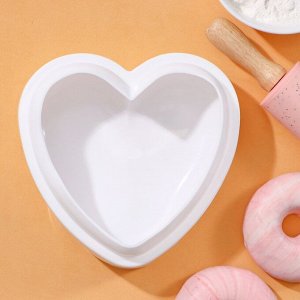 Форма для выпечки и муссовых десертов «Сердце», 15,5x15,5x5,5 см, цвет белый