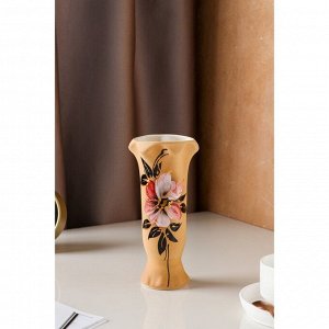 Ваза керамическая "Тюльпан", настольная, цветы, цвет коричневый, 23 см, микс