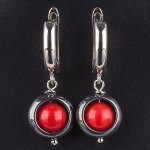 Серьги из Коралла и Гематита