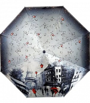 Зонт женский полуавтомат Картина ДЕВУШКА В КРАСНОМ (DINIYA)