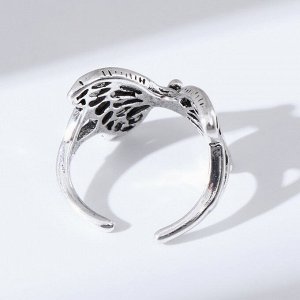 Кольцо "Крылья" бабочка, цвет серебро, безразмерное   7790005