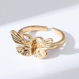 Кольцо "Настроение" бабочка, цвет золото, безразмерное