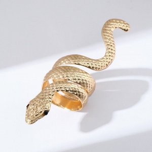 Кольцо "Змея" ребристая, цвет золото, безразмерное