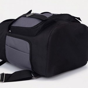 ЗФТС Рюкзак туристический, 55 л, отдел на шнурке, 4 наружных кармана, цвет чёрный/серый