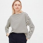 UNIQLO - полосатая тельняшка с длинным рукавом - белый