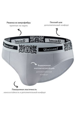 Классические слипы UNICONF из премиального гипоаллергенного хлопка с добавлением эластана. Брендированная пришивная резинка gothic style обеспечивает терморегуляцию и комфортное прилегание к телу. Уси
