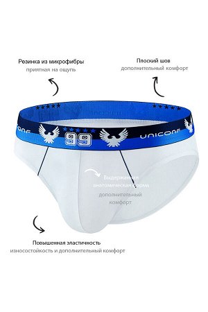 Классические однотонные слипы UNICONF из премиального гипоаллергенного хлопка с добавлением эластана. Брендированная пришивная резинка из микрофибры в цвет изделия обеспечивает терморегуляцию и комфор