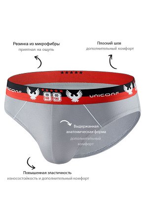 Классические однотонные слипы UNICONF из премиального гипоаллергенного хлопка с добавлением эластана. Брендированная пришивная резинка из микрофибры в цвет изделия обеспечивает терморегуляцию и комфор