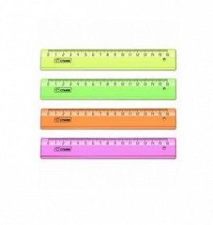 ЛИНЕЙКА 16 см ПЛАСТИК NEON 4 цв