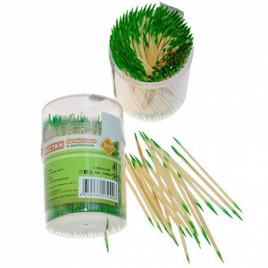 EUROHOUSE Зубочистки бамбуковые с ментолом в пластиковой банке, 300 шт