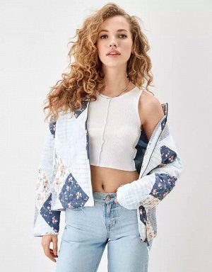 Patchwork Quilted Bomber Jacket