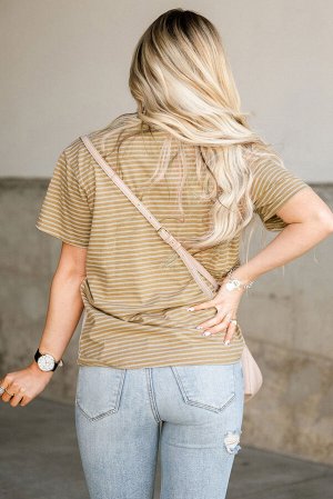 Contrast Striped Patchwork Tee