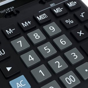 Калькулятор настольный средний, 12-разрядный, SKAINER SK-500, 2 питание, 2 память, 123 x 171 x 31 мм, черный