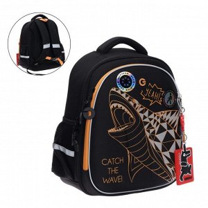 Рюкзак каркасный Grizzly, 36x28x20 см, с картхолдером, светодиодная подсветка, чёрный