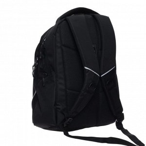 Рюкзак молодёжный Grizzly, 44 х 28 х 23 см, эргономичная спинка, отделение для ноутбука, чёрный