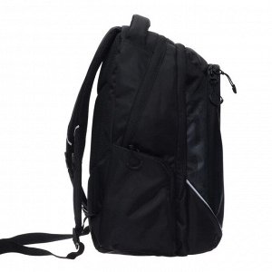 Рюкзак молодёжный Grizzly, 44 х 28 х 23 см, эргономичная спинка, отделение для ноутбука, чёрный