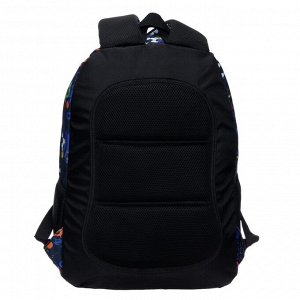 Рюкзак TORBER CLASS X, "Мячики" 45 х 32 х 16 см, универсальный, чёрный/синий