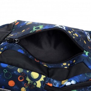 Рюкзак TORBER CLASS X, "Мячики" 45 х 32 х 16 см, универсальный, чёрный/синий