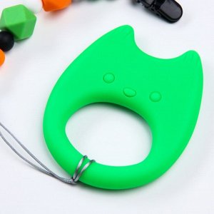 Прорезыватель - игрушка силиконовый на держателе «Котик» Г. Доман