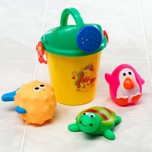 Набор для купания: лейка + игрушки 3шт, виды и цвет МИКС