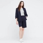 UNIQLO - шорты-бермуды с добавлением льна - темно-синий