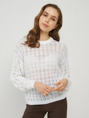 Джемпер женский 5222-41237   7001/А04 белый/пайетки молоко