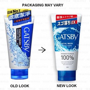 Gatsby Facial Wash Deep Cleaning Scrub Пенка с микрочастицами скраба для ухода за нормальной, жирной и проблемной кожей, с освежающим цитрусовым ароматом, 130 гр