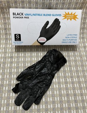Перчатки одноразовые винил/нитрил Wally Plastic (черные)