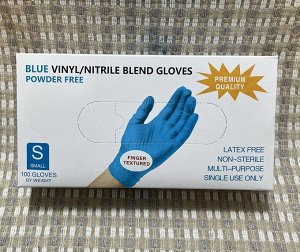 Перчатки одноразовые винил/нитрил Wally Plastic (голубые)