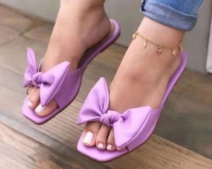 Женские шлёпанцы, цвет светло-фиолетовый
