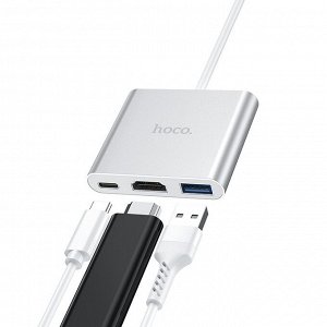 NEW ! Адаптер Переходник HOCO HB14 Easy Type-C - USB3.0 + HDMI + PD