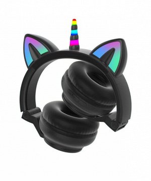 Наушники беспроводные "Единорожка", светящиеся, UNICORN EAR STN-27, 400 mAh