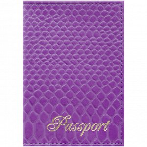 Обложка для паспорта OfficeSpace ""Питон"", кожа, сирень