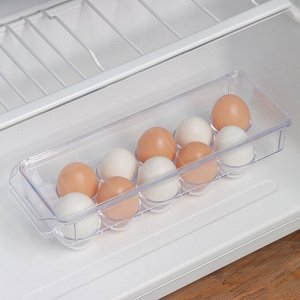 Контейнер для яиц, на 10 шт, 30?10?7,5 см, цвет прозрачный