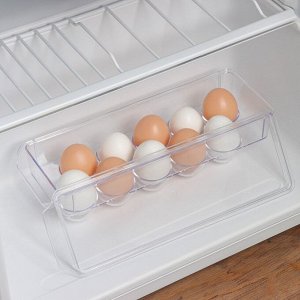 Контейнер для яиц, на 10 шт, 30х10х7,5 см, цвет прозрачный