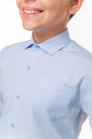 Рубашка для мальчика, базовая однотонная с длинным рукавом
