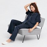 UNIQLO - сатиновый домашний костюм-пижама - темно-синий