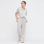 UNIQLO - сатиновый домашний костюм-пижама - светло-серый