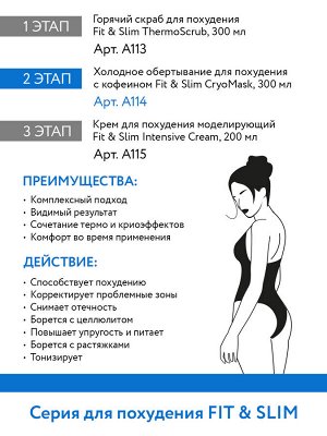 Холодное обертывание для похудения с кофеином Fit & Slim CryoMask, 300 мл