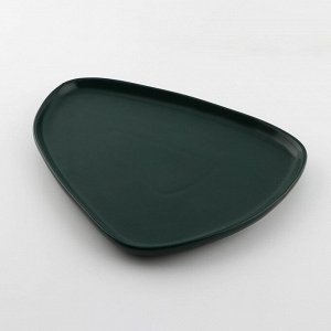 Тарелка нестандартной формы «Тёмно-зелёная», 28 х 22 см